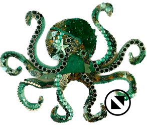 Green Octopus, mosaic art