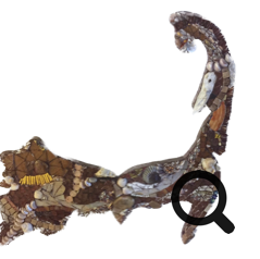 Brown Cape Cod Map by mosaic artist, Mary Dunn Cauley