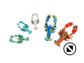 5 lobsters in different colors